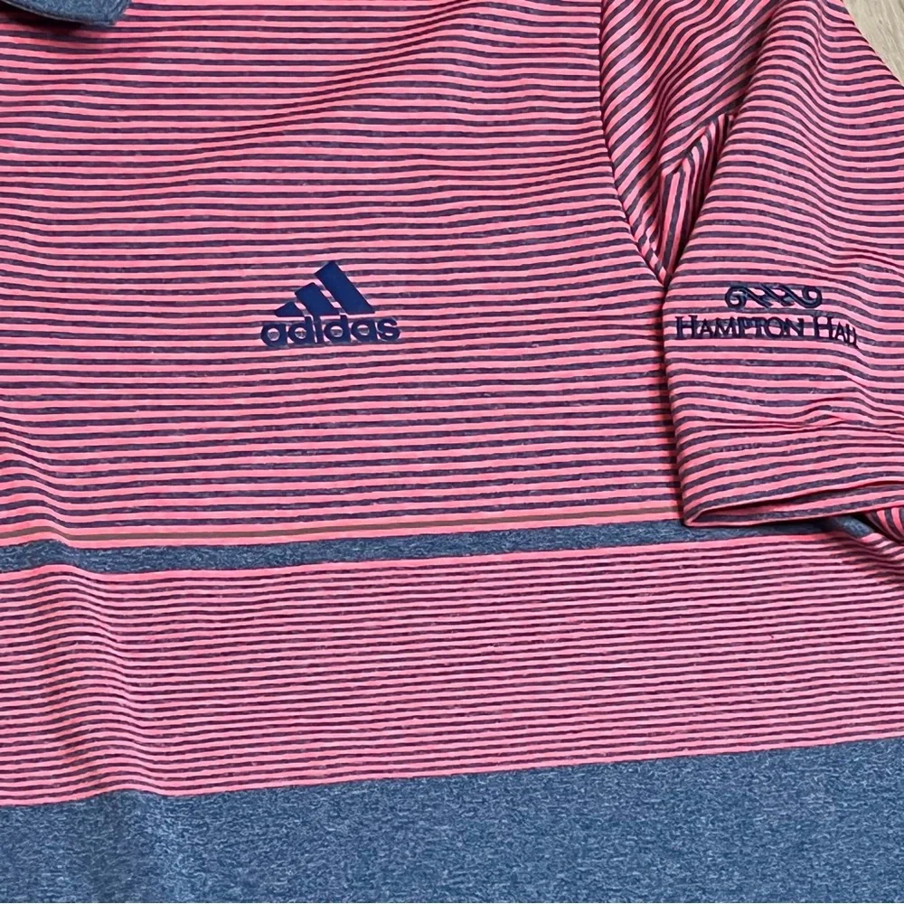 Adidas Men's Polo Striped Short Sleeve Shirt in Red and Blue Golf Polo‎